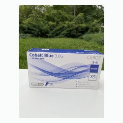 Нітрилові рукавички CEROS Cobalt Blue 3.0G, розмір XS, блакитні, 100 шт, без пудри