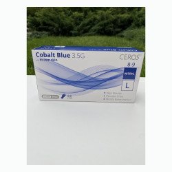 Нітрилові рукавички CEROS Cobalt Blue 3.5G, розмір L, блакитні, 100 шт, без пудри