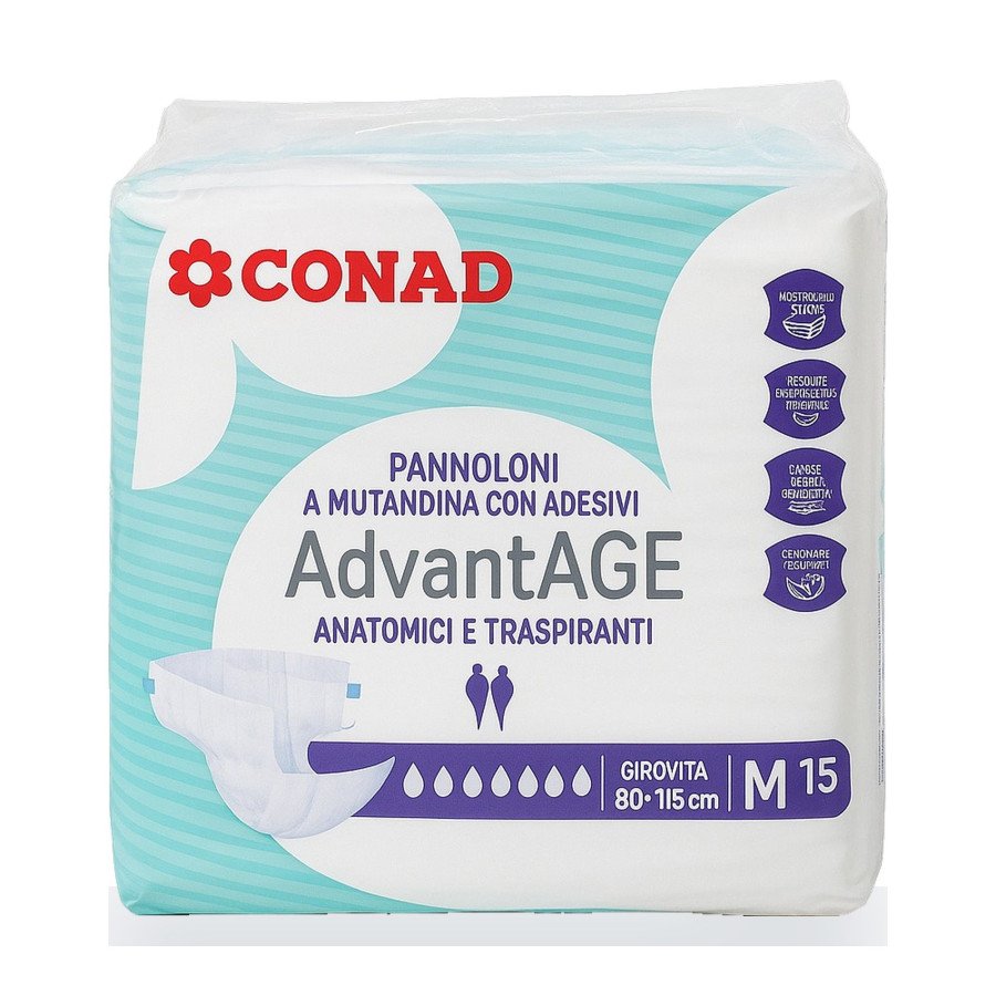 Підгузки для дорослих Conad AdvantAGE M, 80–115 см, 15 шт
